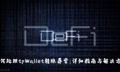 如何处理tpWallet转账异常：